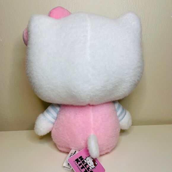 NWT Authentic Sanrio Hello Kitty plushie in Pink Jumpsuit Fluffy & Cute 11” - Picture 2 of 5